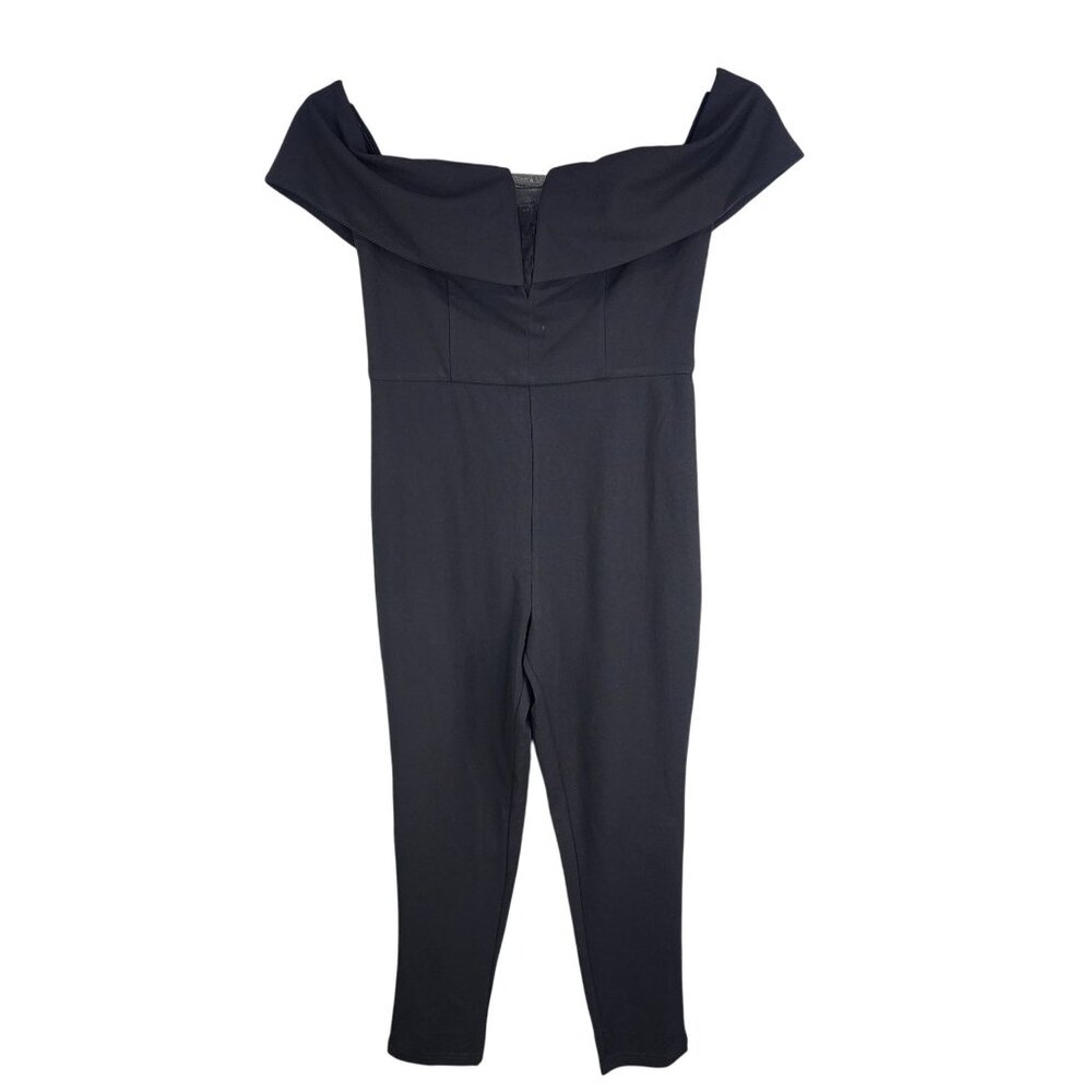 Womens Sugar Poison Off-Shoulder Black Jumpsuit Slim Fit Elegant Design Size L
